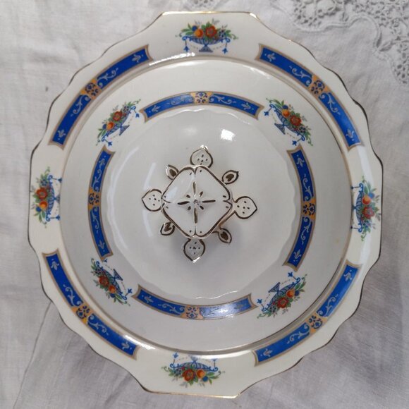 Myott Serving Dish Server MYO100 Fruit in Urn Blue Band Staffordshire England - Picture 11 of 13